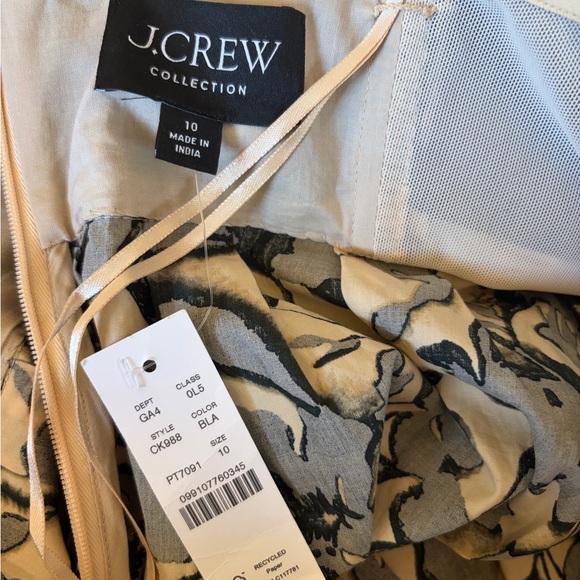 J.Crew Collection Elegant Black and Cream Strapless Dress - Picture 4 of 7
